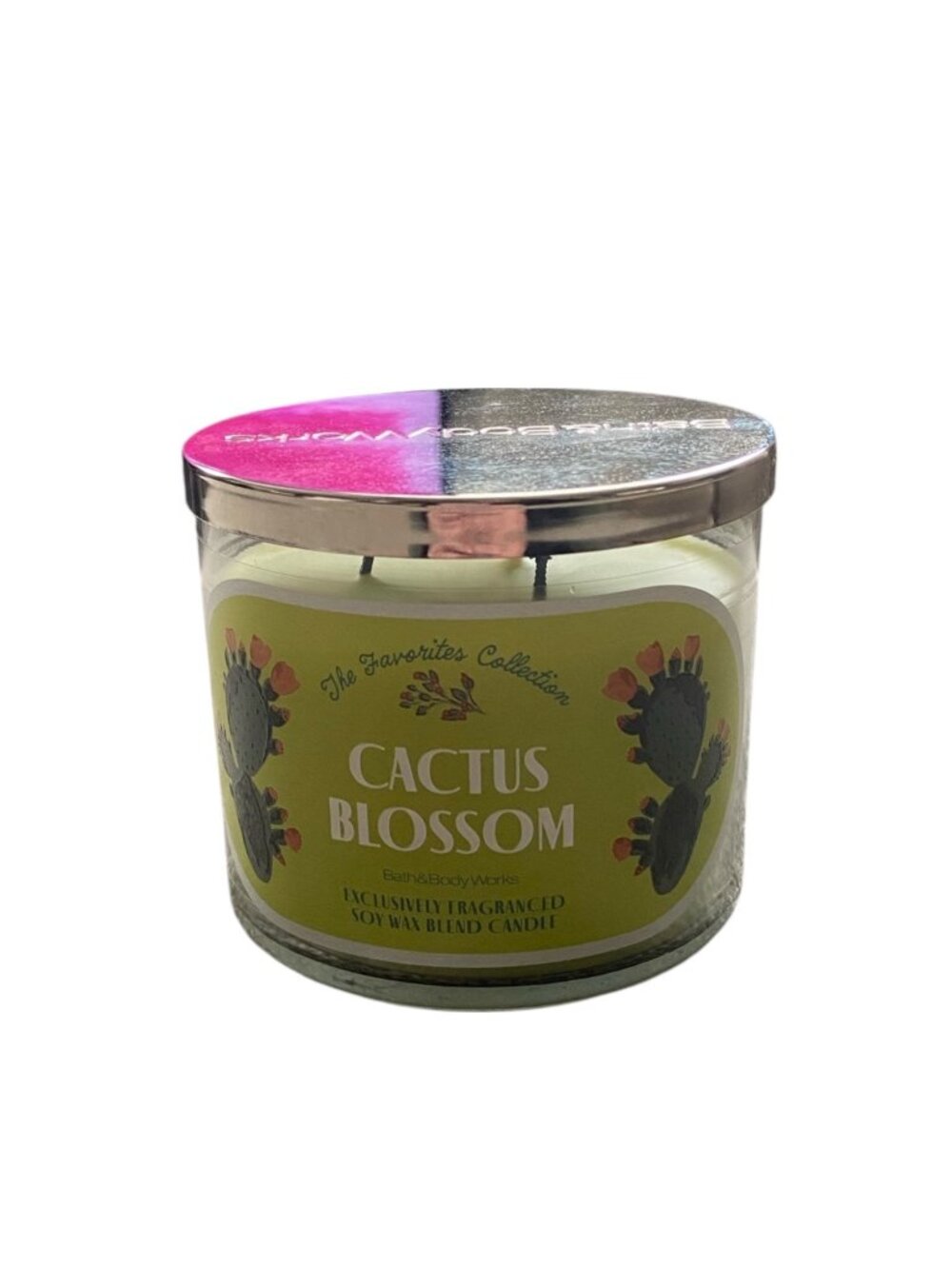 Bath & Body Works Cactus Blossom 3 Wick Candle Green One Size Home Fragrance